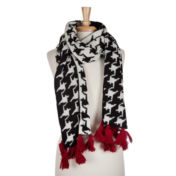 Houndstooth Tassel Scarf