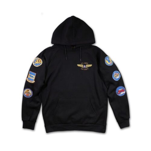 Tuskegee Airmen Red Tails Squadron Patch Hooded Sweatshirt