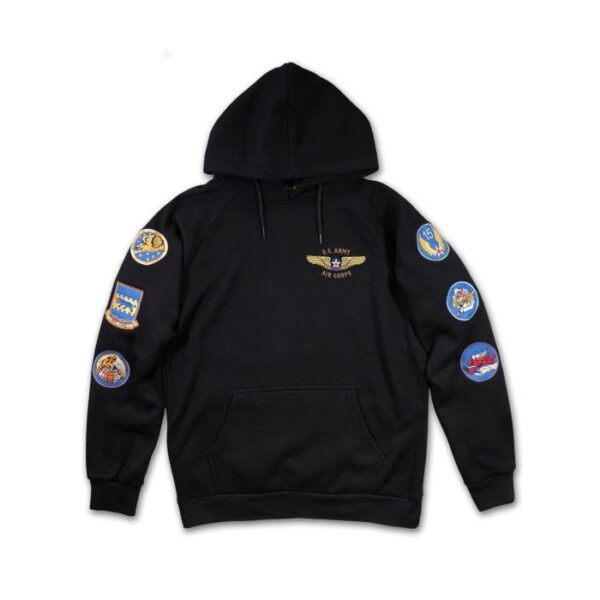Tuskegee Airmen Red Tails Squadron Patch Hooded Sweatshirt